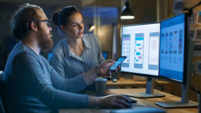 A team of mobile app developers at Garage2Global working on scalable app solutions using React Native and Flutter for iOS and Android platforms.